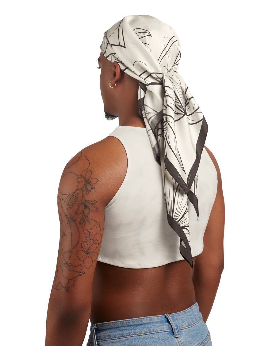 CREAM SQUARE SCARF (HUMBLEBEETATTOO + SERA GHADAKI)
