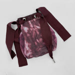 Reversible mini tie bag in a custom photo printed cotton/silk. Made to order in NYC.