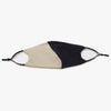 SERA GHADAKI unisex cotton masks with yin yang curved contour detail and adjustable straps. Sustainably made to order.